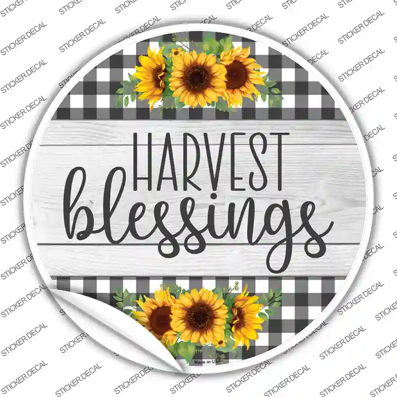 Harvest Blessings Novelty Circle Sticker Decal