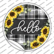 Hello Sunflowers Novelty Circle Sticker Decal
