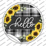 Hello Sunflowers Novelty Circle Sticker Decal