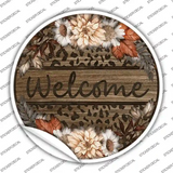 Welcome Flowers Animal Print Novelty Circle Sticker Decal