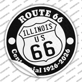 Illinois Route 66 Centennial Novelty Circle Sticker Decal