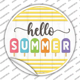 Hello Summer Popsicle Novelty Circle Sticker Decal