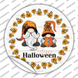 Happy Halloween Pumpkin Spooky Gnomes Novelty Circle Sticker Decal