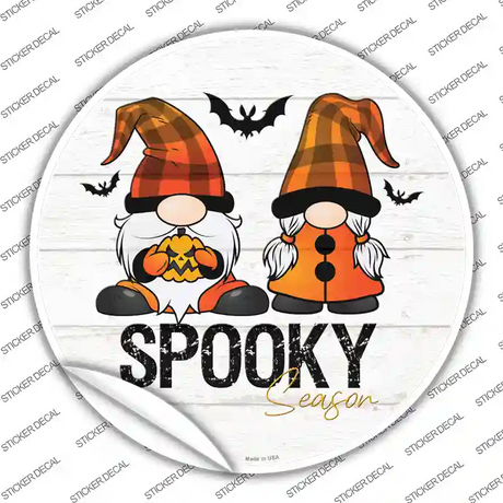 Spooky Season Gnomes Novelty Circle Sticker Decal