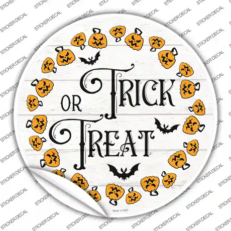 Trick Or Treat Pumpkin Ring Novelty Circle Sticker Decal
