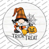 Trick Or Treat Spooky Gnome Novelty Circle Sticker Decal
