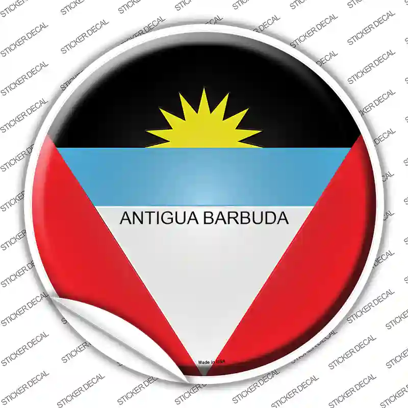 Antigua Barbuda Novelty Circle Sticker Decal