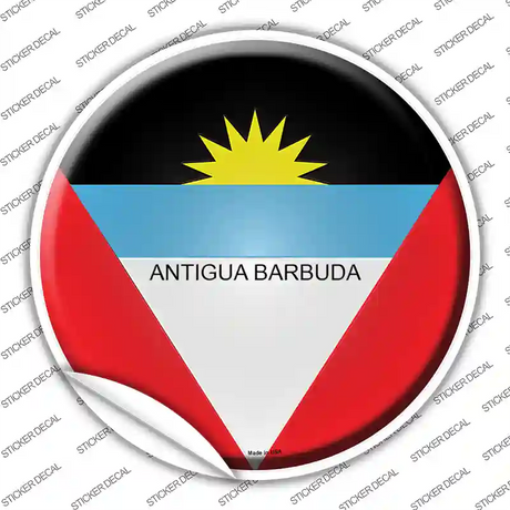 Antigua Barbuda Novelty Circle Sticker Decal
