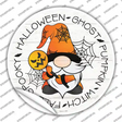 Spooky Halloween Gnome Novelty Circle Sticker Decal