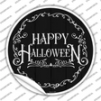Happy Halloween Black Novelty Circle Sticker Decal