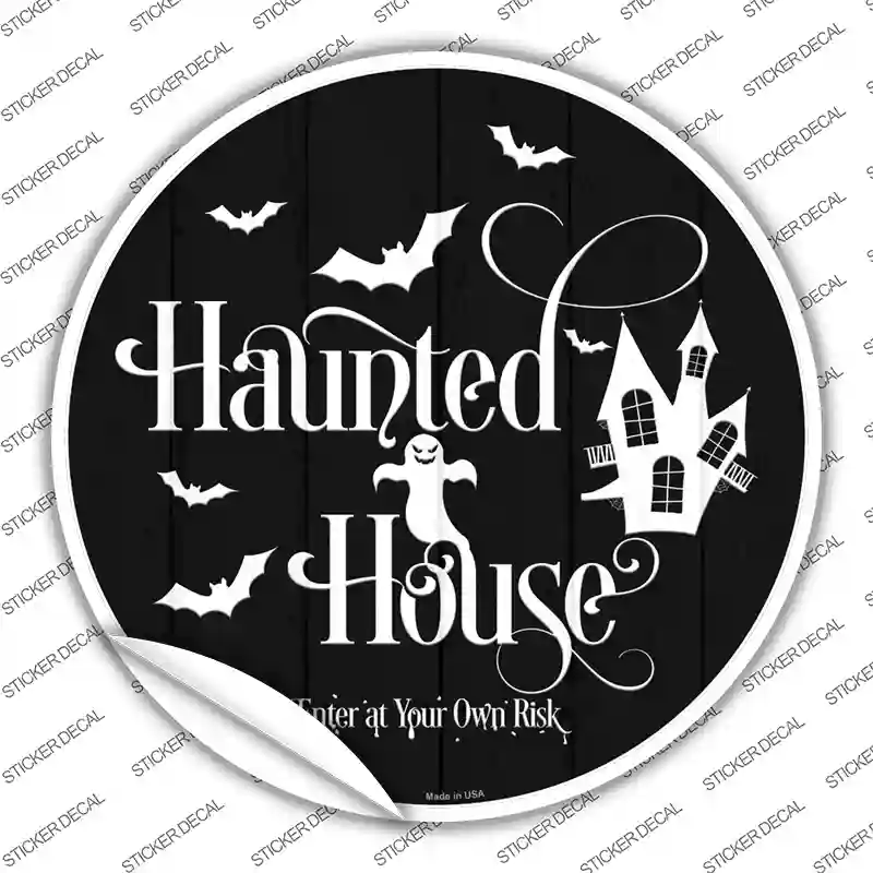 Haunted House Novelty Circle Sticker Decal