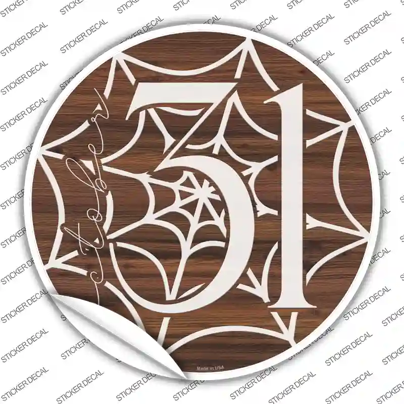October 31st Spiderweb Novelty Circle Sticker Decal
