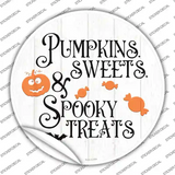 Pumpkin Sweets Spooky Treats Novelty Circle Sticker Decal