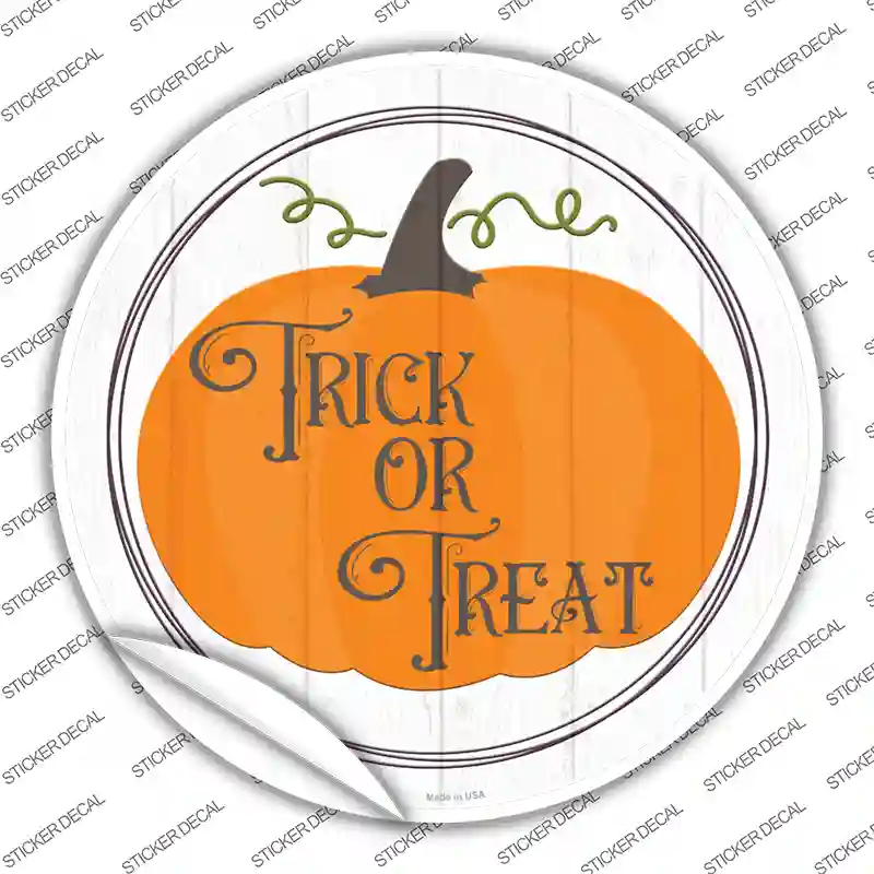 Trick Or Treat Pumpkin Novelty Circle Sticker Decal