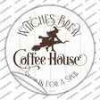 Witches Brew Coffee House Novelty Circle Sticker Decal