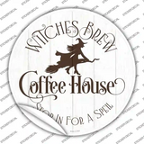Witches Brew Coffee House Novelty Circle Sticker Decal