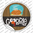Gobble Turkey Novelty Circle Sticker Decal