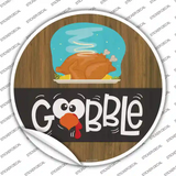 Gobble Turkey Novelty Circle Sticker Decal