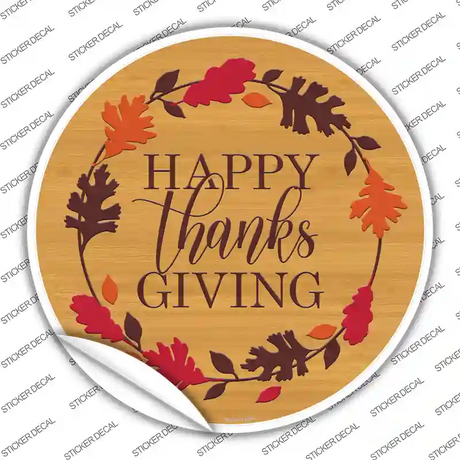 Happy Thanksgiving Novelty Circle Sticker Decal