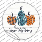 Happy Thanksgiving Pumpkins Novelty Circle Sticker Decal