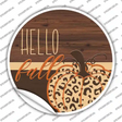 Hello Fall Pumpkin Novelty Circle Sticker Decal