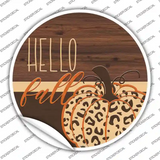Hello Fall Pumpkin Novelty Circle Sticker Decal