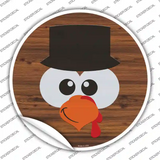 Turkey Face Top Hat Novelty Circle Sticker Decal