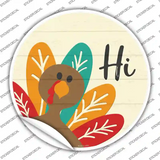 Turkey Says Hi Novelty Circle Sticker Decal