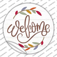 Welcome Leaves Novelty Circle Sticker Decal