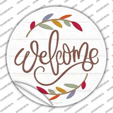 Welcome Leaves Novelty Circle Sticker Decal