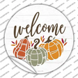 Fall Pumpkins Welcome Novelty Circle Sticker Decal