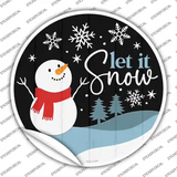Snowman Let It Snow Novelty Circle Sticker Decal