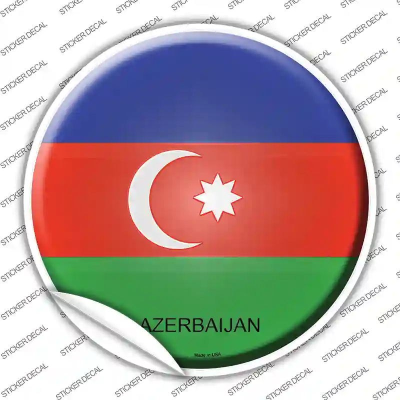 Azerbaijan Country Novelty Circle Sticker Decal