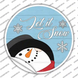 Let It Snow Blue Novelty Circle Sticker Decal