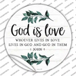 God is Love Novelty Circle Sticker Decal