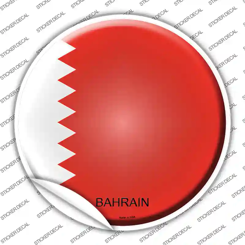 Bahrain Country Novelty Circle Sticker Decal