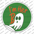 Im Her Boo Green Novelty Circle Sticker Decal