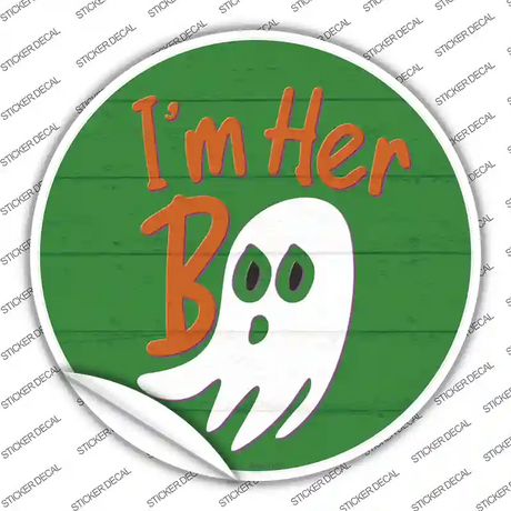 Im Her Boo Green Novelty Circle Sticker Decal