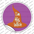 Im His Witch Pink Novelty Circle Sticker Decal