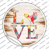 Love Colorful Chicken Novelty Circle Sticker Decal