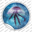 Jellyfish Blue Novelty Circle Sticker Decal