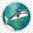 Whale Aqua Novelty Circle Sticker Decal
