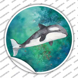 Whale Aqua Novelty Circle Sticker Decal