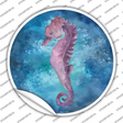 Seahorse Blue Novelty Circle Sticker Decal