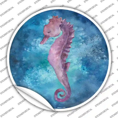 Seahorse Blue Novelty Circle Sticker Decal