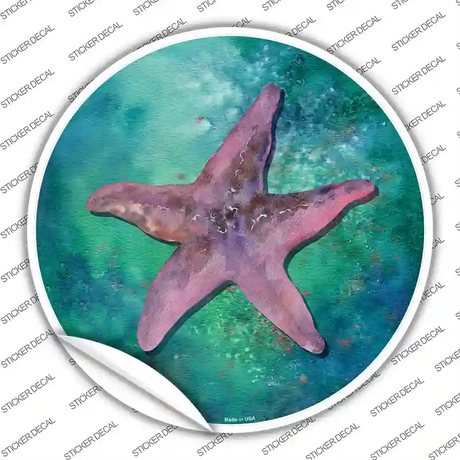 Starfish Aqua Novelty Circle Sticker Decal
