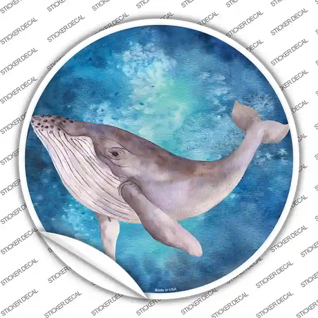Humpback Whale Blue Novelty Circle Sticker Decal