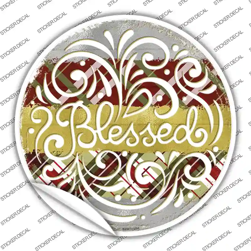 Blessed Christmas Novelty Circle Sticker Decal