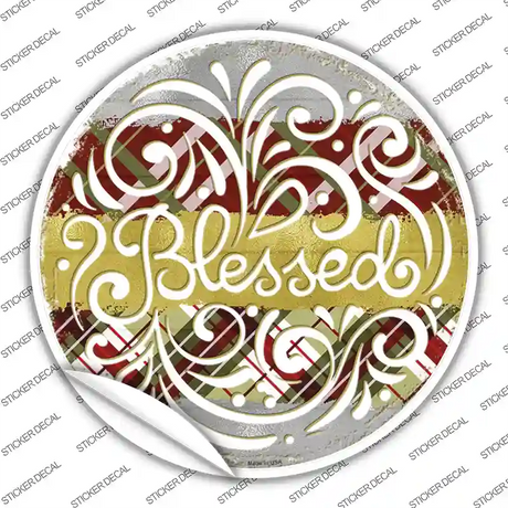 Blessed Christmas Novelty Circle Sticker Decal