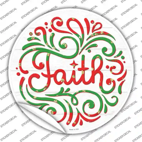 Faith Christmas Novelty Circle Sticker Decal